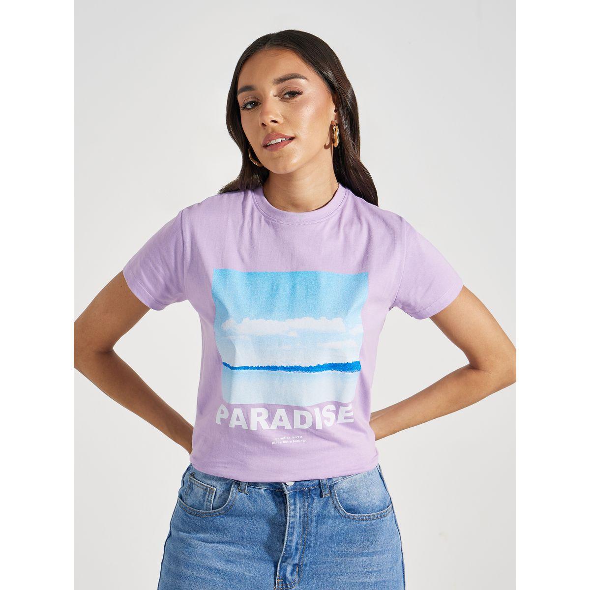 Styli Regular Fit Paradise Graphic Print T-Shirt-women-clothing-tshirts-image-2