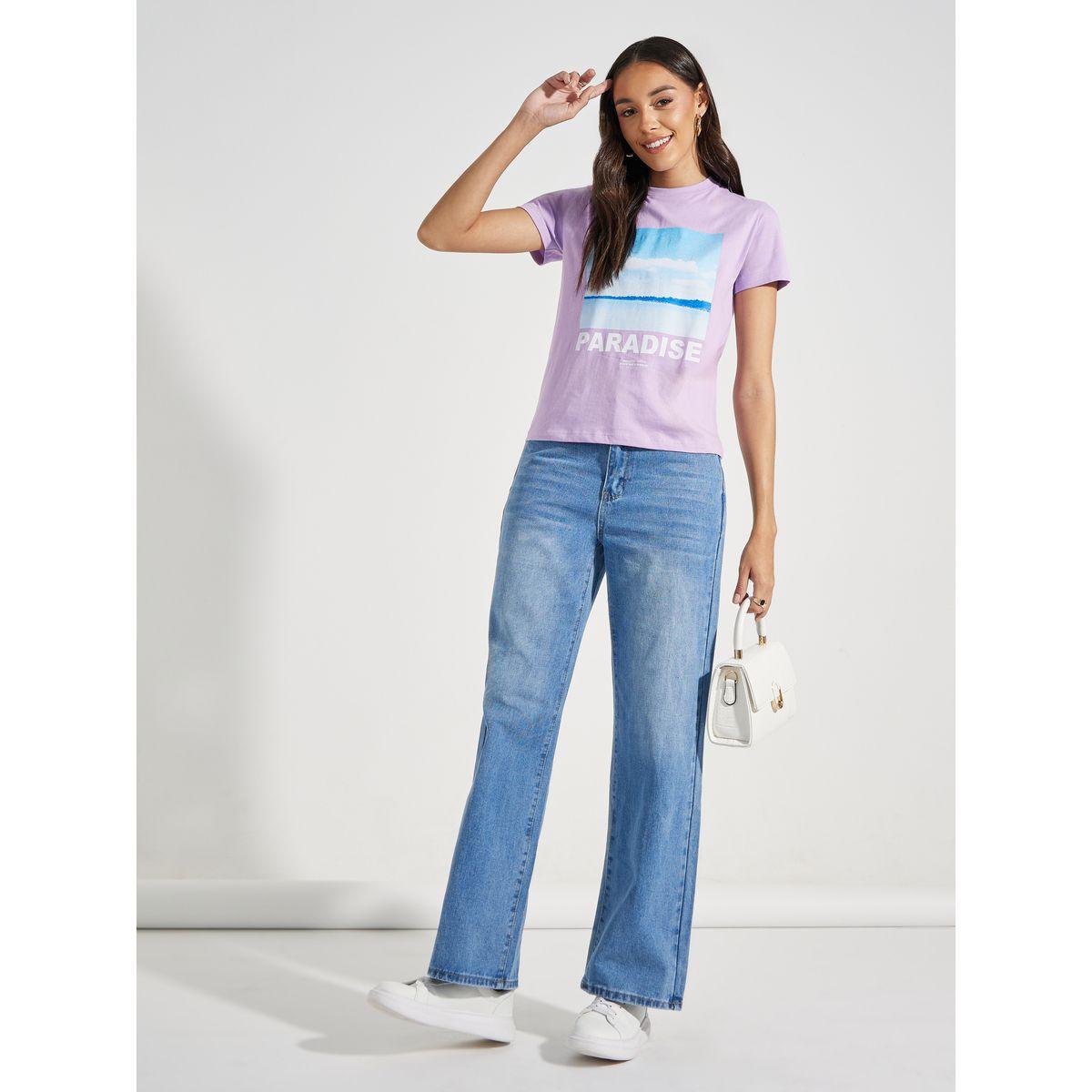 Styli Regular Fit Paradise Graphic Print T-Shirt-women-clothing-tshirts-image-4