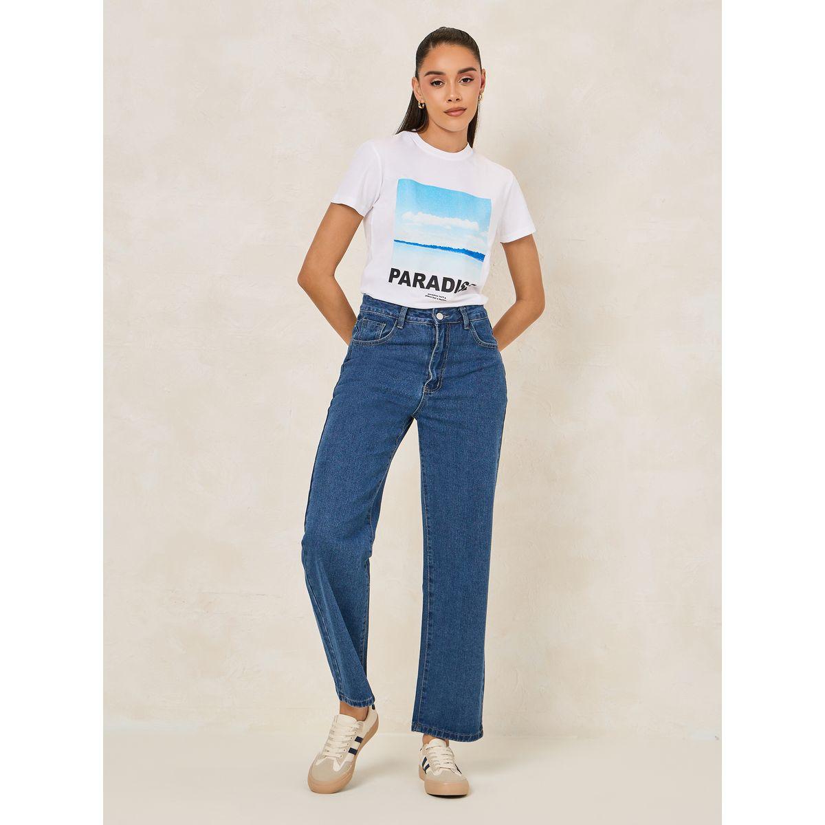 Styli Regular Fit Paradise Graphic Print T-Shirt-women-clothing-tshirts-image-2