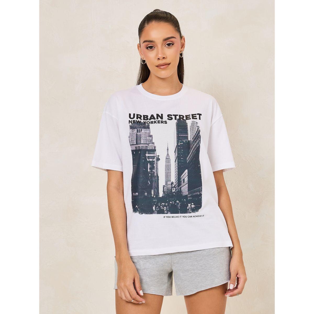 تيشيرت فضفاض مطبع بطبعة جرافيك-women-clothing-tshirts-image-3