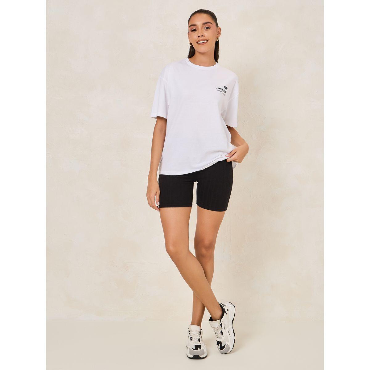 تيشيرت فضفاض مطبع بطبعة جرافيك-women-clothing-tshirts-image-2