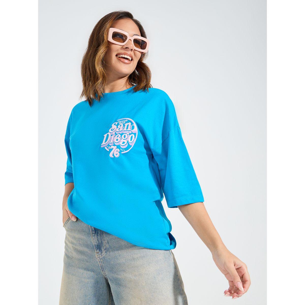 Styli Oversized Embroidered San Diego T-Shirt with Dropped Shoulder-women-clothing-tshirts-image-5