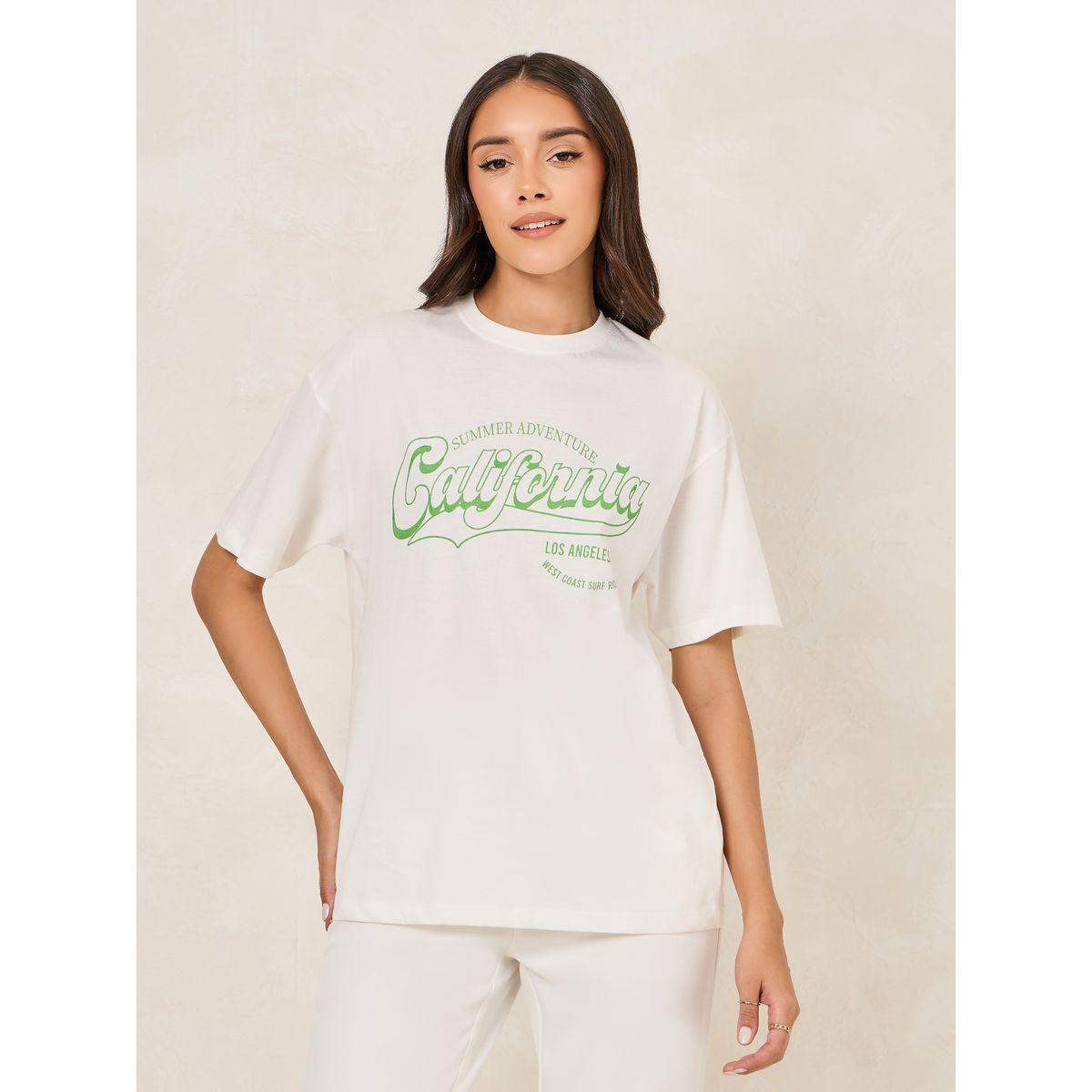 Styli Oversized California Slogan Print Round Neck T-Shirt-women-clothing-tshirts-image-3