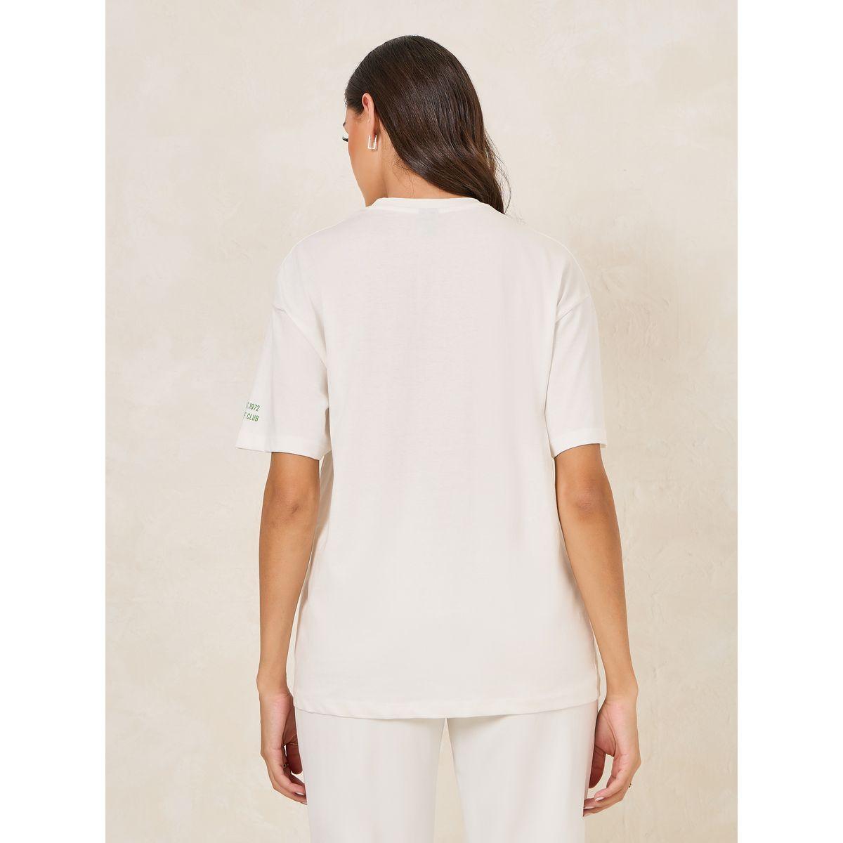تيشيرت فضفاض بطبعة كتابة وياقة دائرية-women-clothing-tshirts-image-7