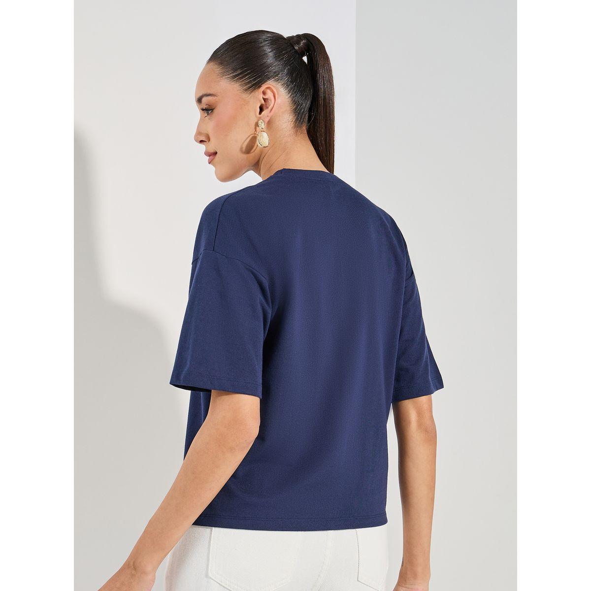 Styli Boxy Fit Embroidered Detail Drop Shoulder T-Shirt-women-clothing-tshirts-image-4