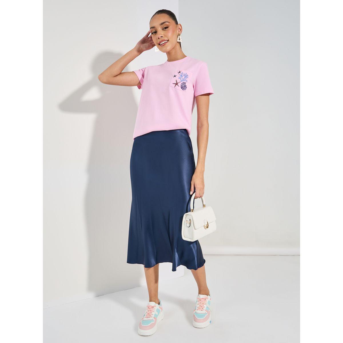 Styli Regular Fit Pocket Embroidery Detail T-Shirt-women-clothing-tshirts-image-2