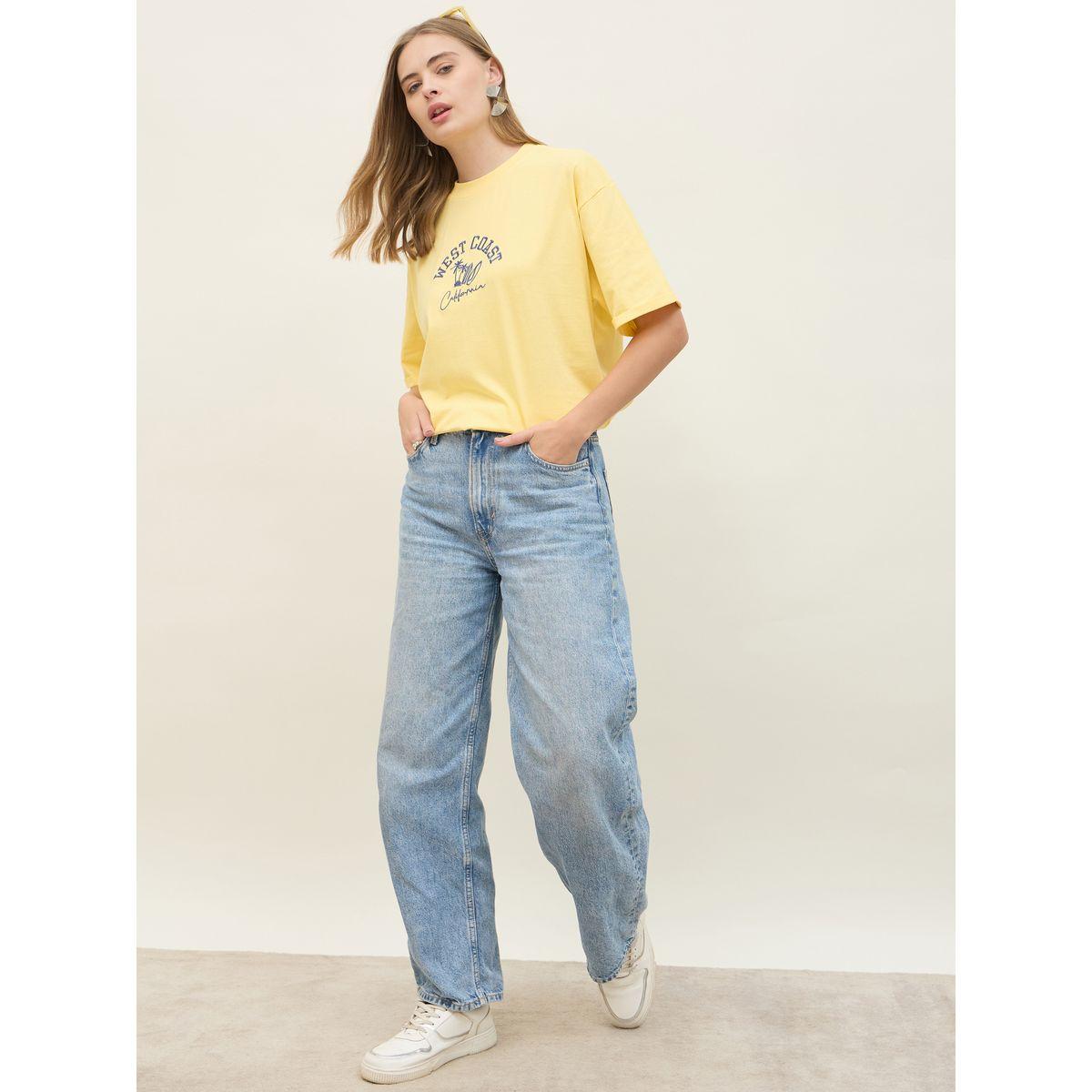 Styli Oversized West Coast Embroidered Roll-Up Sleeves T-Shirt-women-clothing-tshirts-image-1