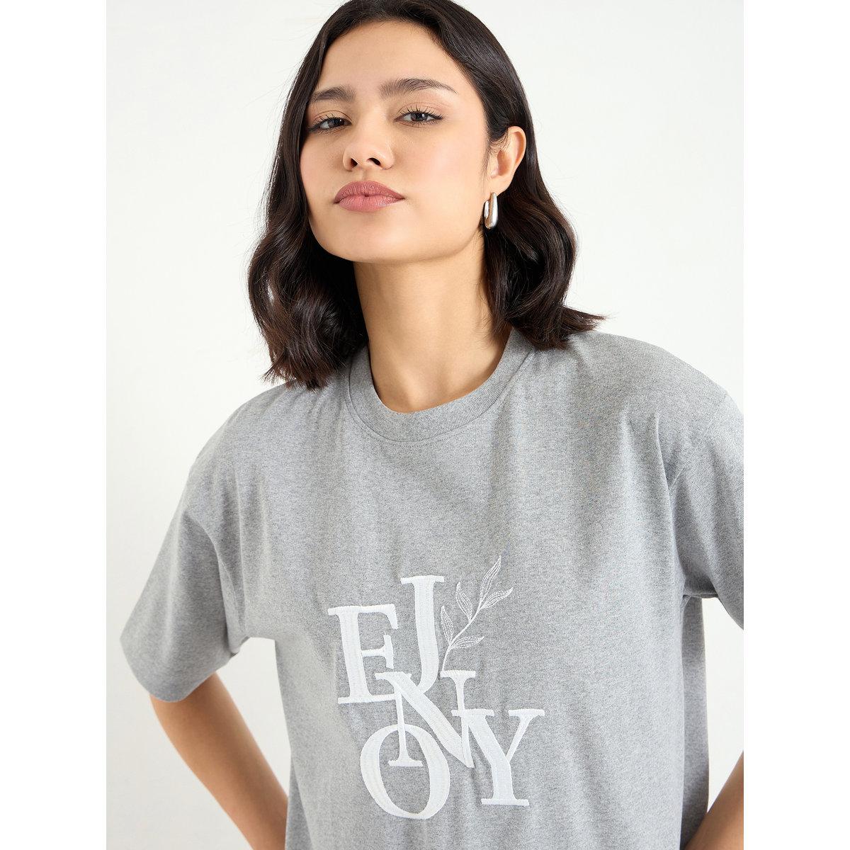 Styli Boxy Embroidered T-Shirt with Dropped Shoulder-women-clothing-tshirts-image-4