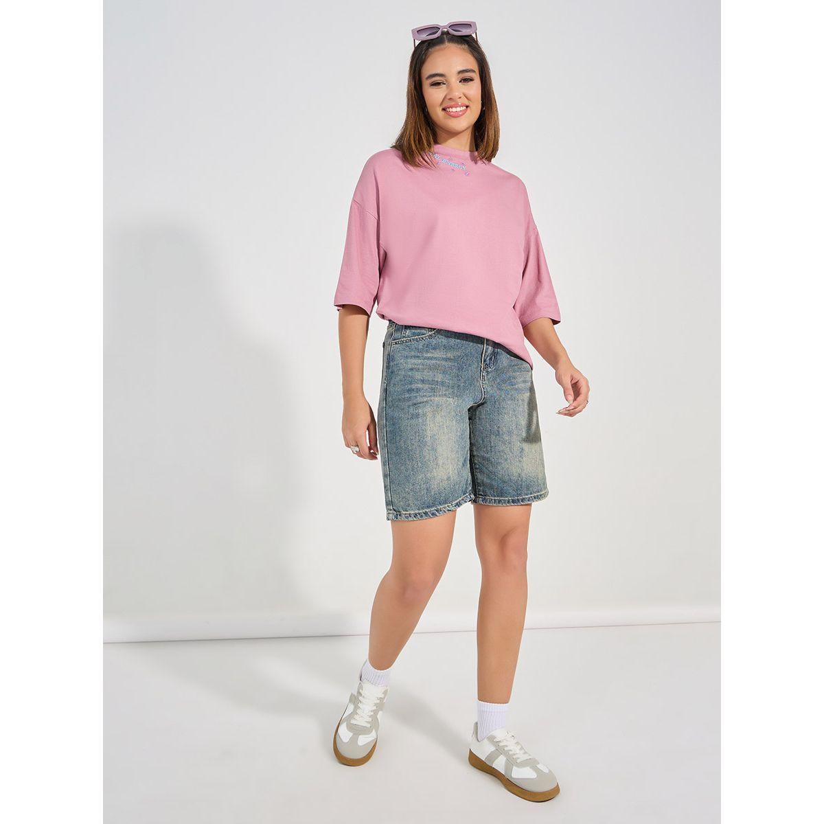 Styli Oversized Embroidered Slogan Dropped Shoulder T-Shirt-women-clothing-tshirts-image-2