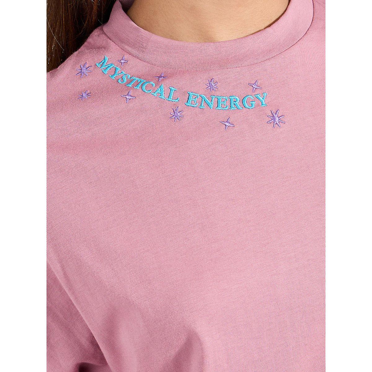 Styli Oversized Embroidered Slogan Dropped Shoulder T-Shirt-women-clothing-tshirts-image-4