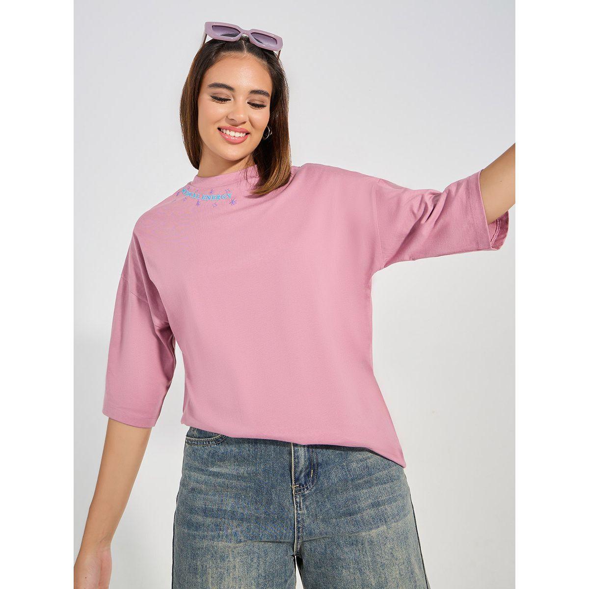 Styli Oversized Embroidered Slogan Dropped Shoulder T-Shirt-women-clothing-tshirts-image-5