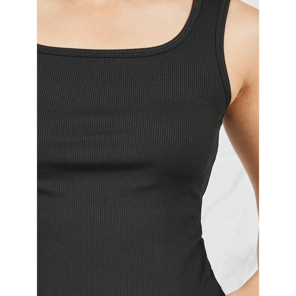 بلوزة مضلعة بلا اكمام مع ياقة واسعة-women-clothing-tshirts-image-4