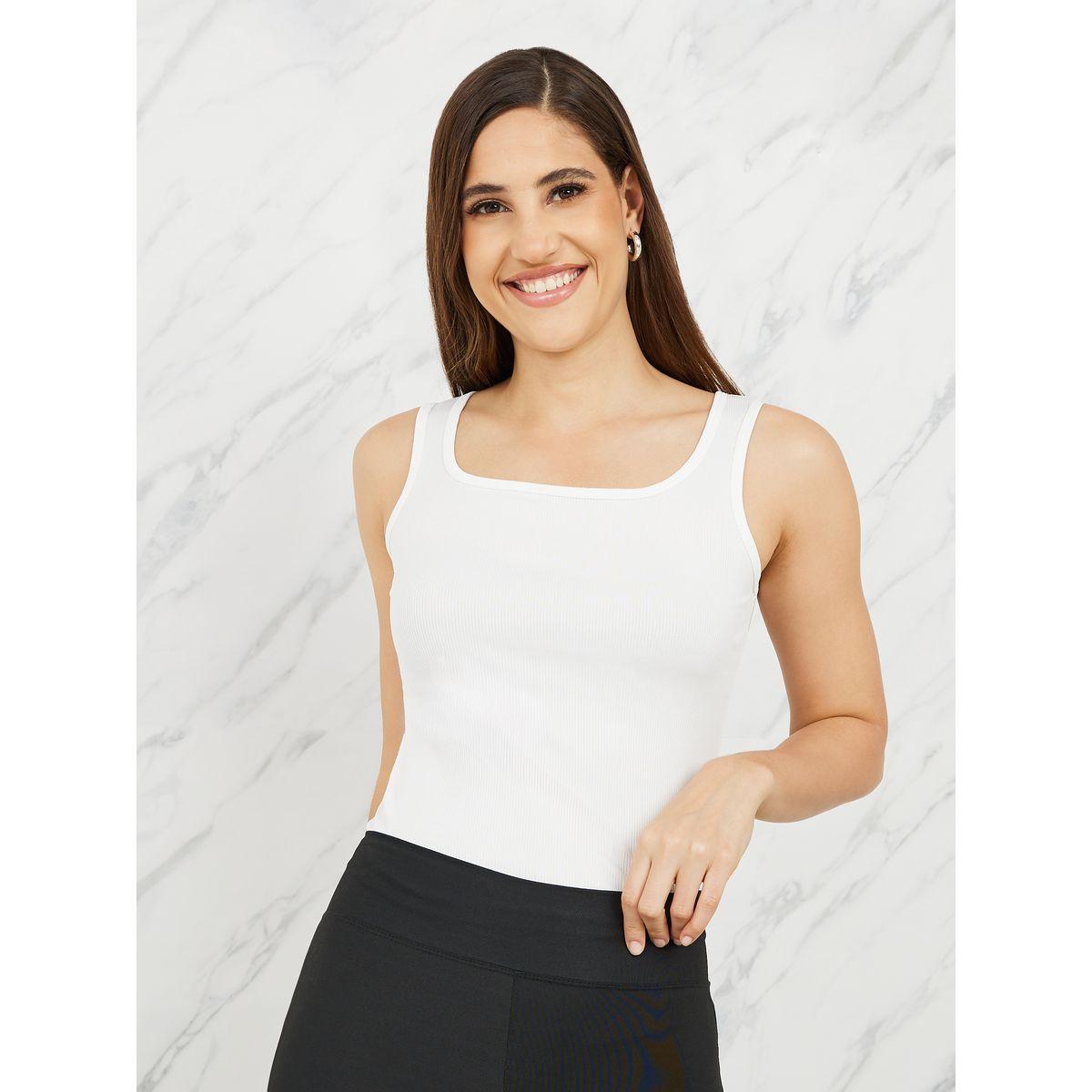 Styli Ribbed Square Neck Tank-women-clothing-tshirts-image-1