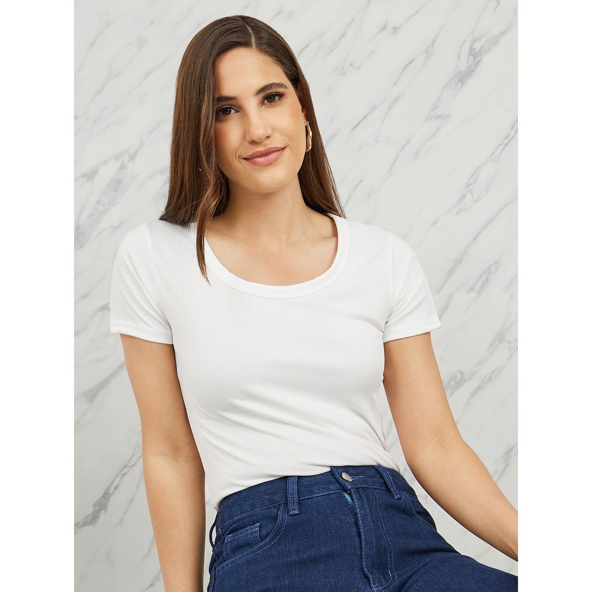 تيشيرت بقصة عادية وياقة دائرية-women-clothing-tshirts-image-1