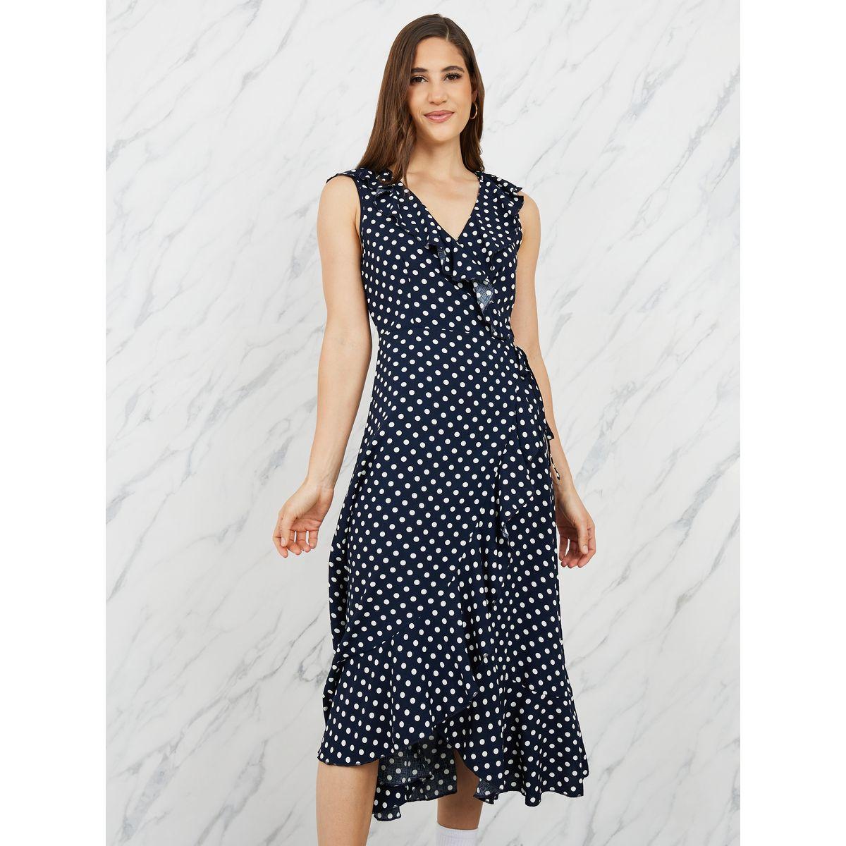 فستان ميدي بنمط لف وكشكش-women-clothing-dresses-image-2
