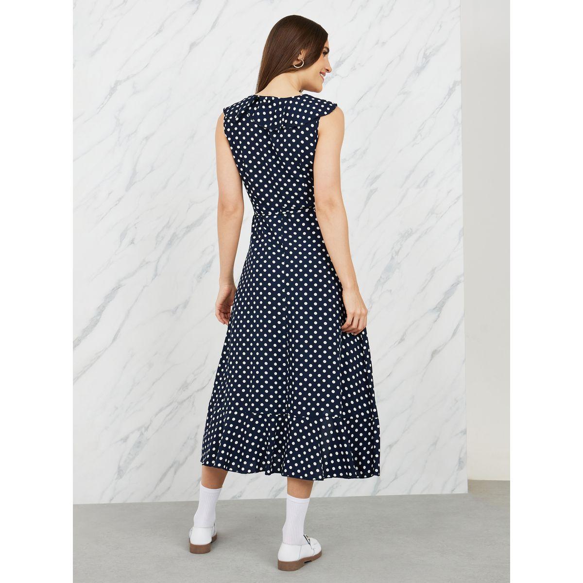 فستان ميدي بنمط لف وكشكش-women-clothing-dresses-image-4