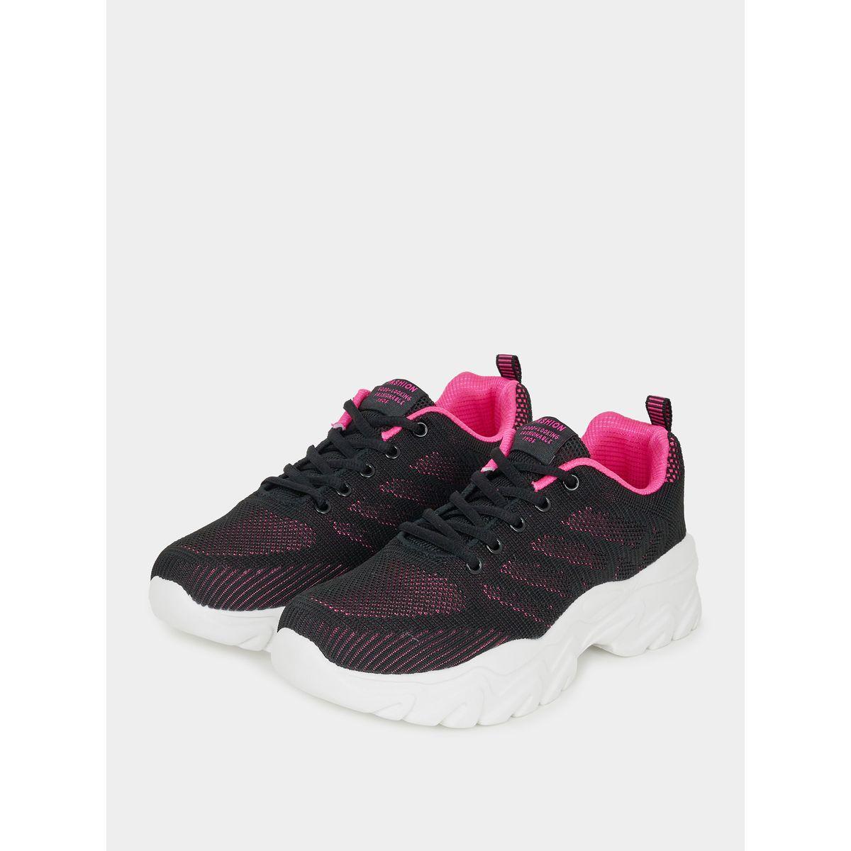 حذاء سنيكرز شانكي بتفاصيل شبكية وبارز الملمس-women-shoes-sneakers-image-5