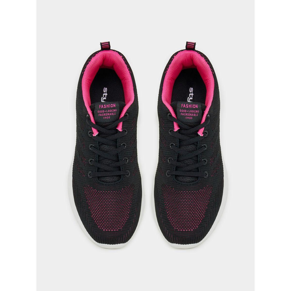 حذاء سنيكرز شانكي بتفاصيل شبكية وبارز الملمس-women-shoes-sneakers-image-2