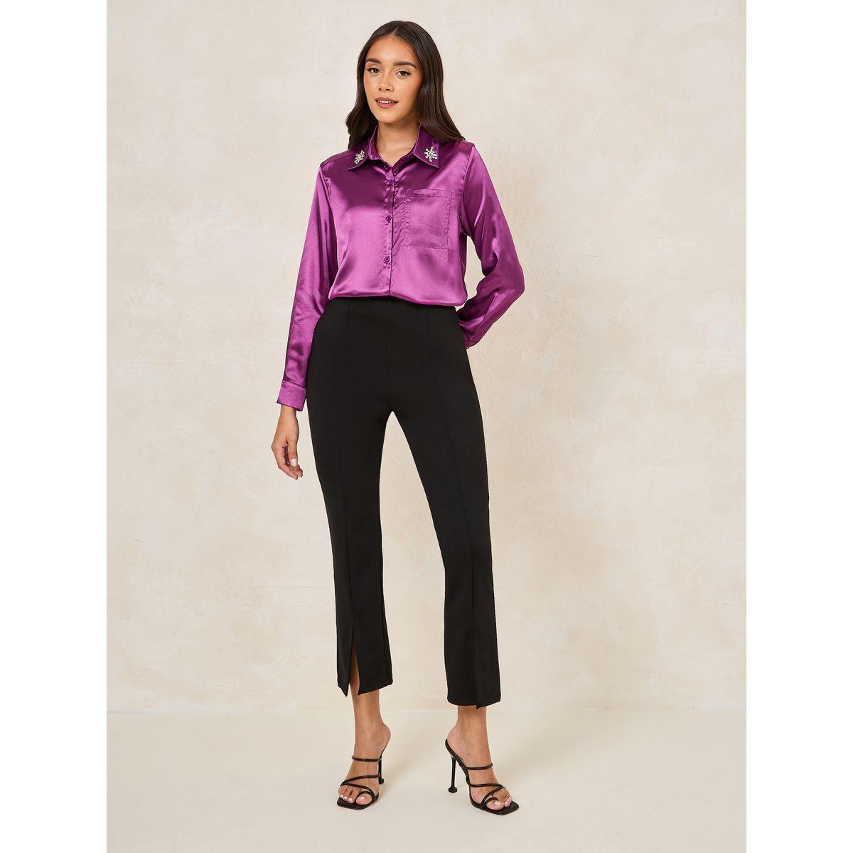 Styli Relaxed Fit Satin Button Down Shirt with Embellished Detail-women-clothing-shirtsandblouses-shirts-image-2