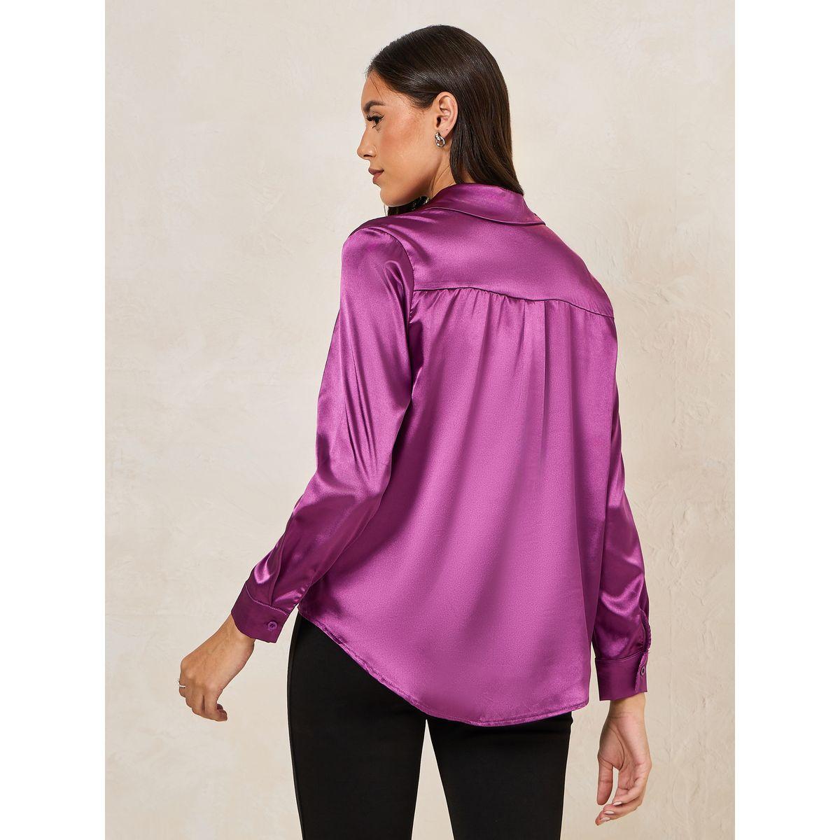 Styli Relaxed Fit Satin Button Down Shirt with Embellished Detail-women-clothing-shirtsandblouses-shirts-image-5