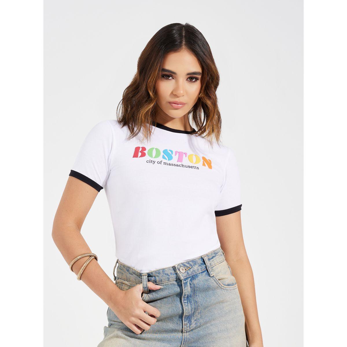 تيشيرت قطن ليكرا بطبعة كتابة-women-clothing-tshirts-image-4