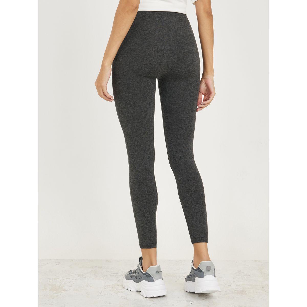Styli Solid Basic Leggings with Elastic Waistband-women-clothing-bottoms-leggings-image-4