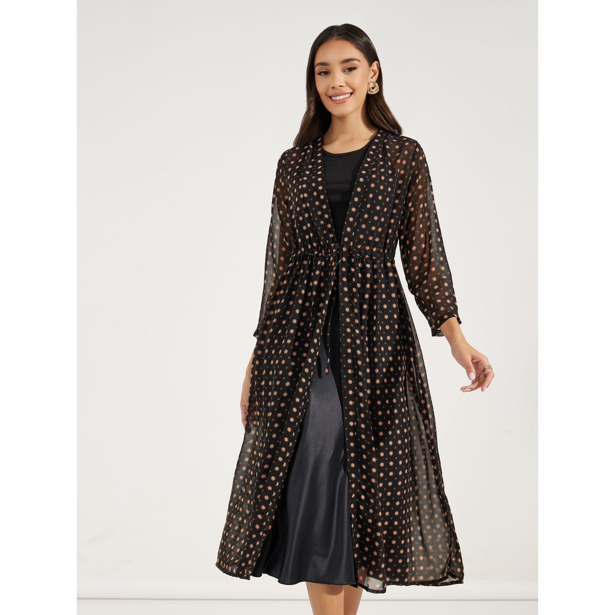Styli Midi Length Printed Kimono with Drawstring-women-clothing-shirtsandblouses-shirts-image-2