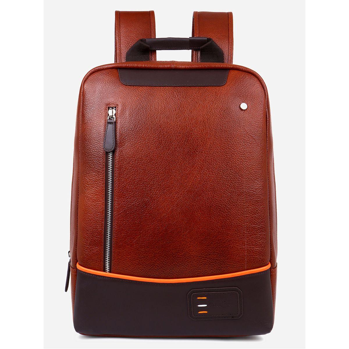 Tortoise X Styli  Leather Backpack with Piping Detail-men-bags-image-1