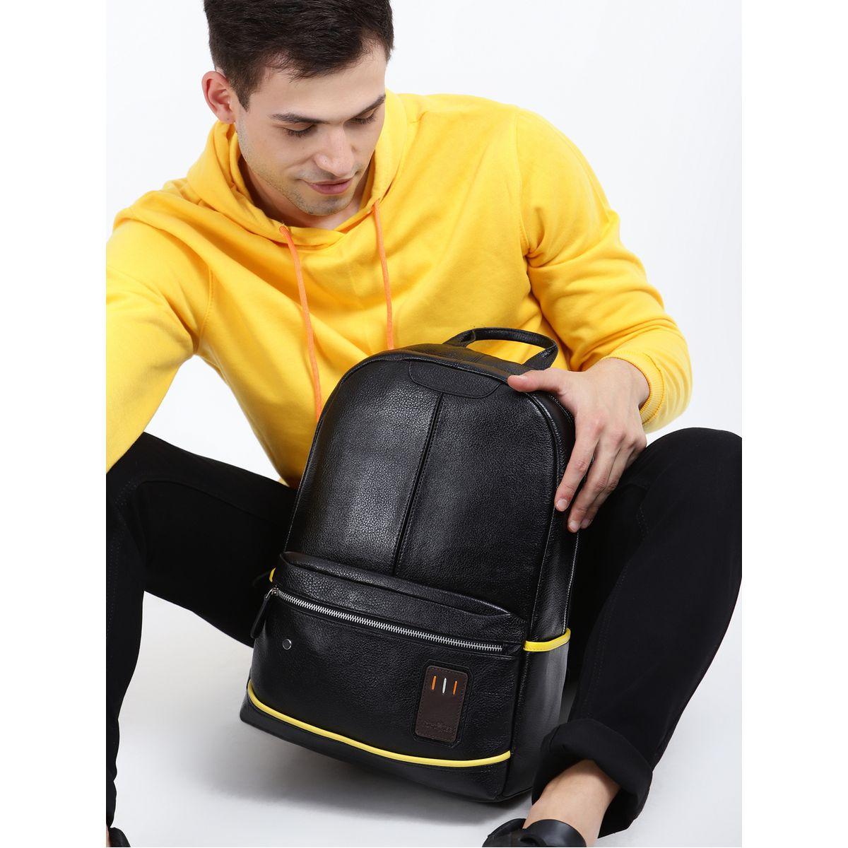 Tortoise X Styli  Leather Backpack with Piping Detail-men-bags-image-5