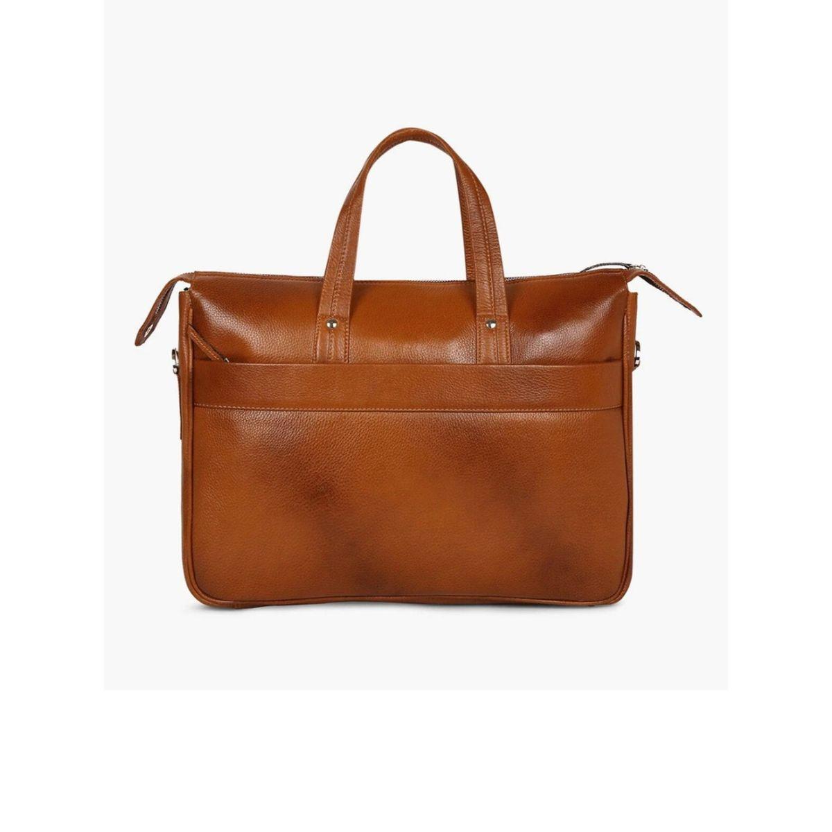 Tortoise X Styli  Leather Laptop Bag with Top Handles-men-bags-image-2
