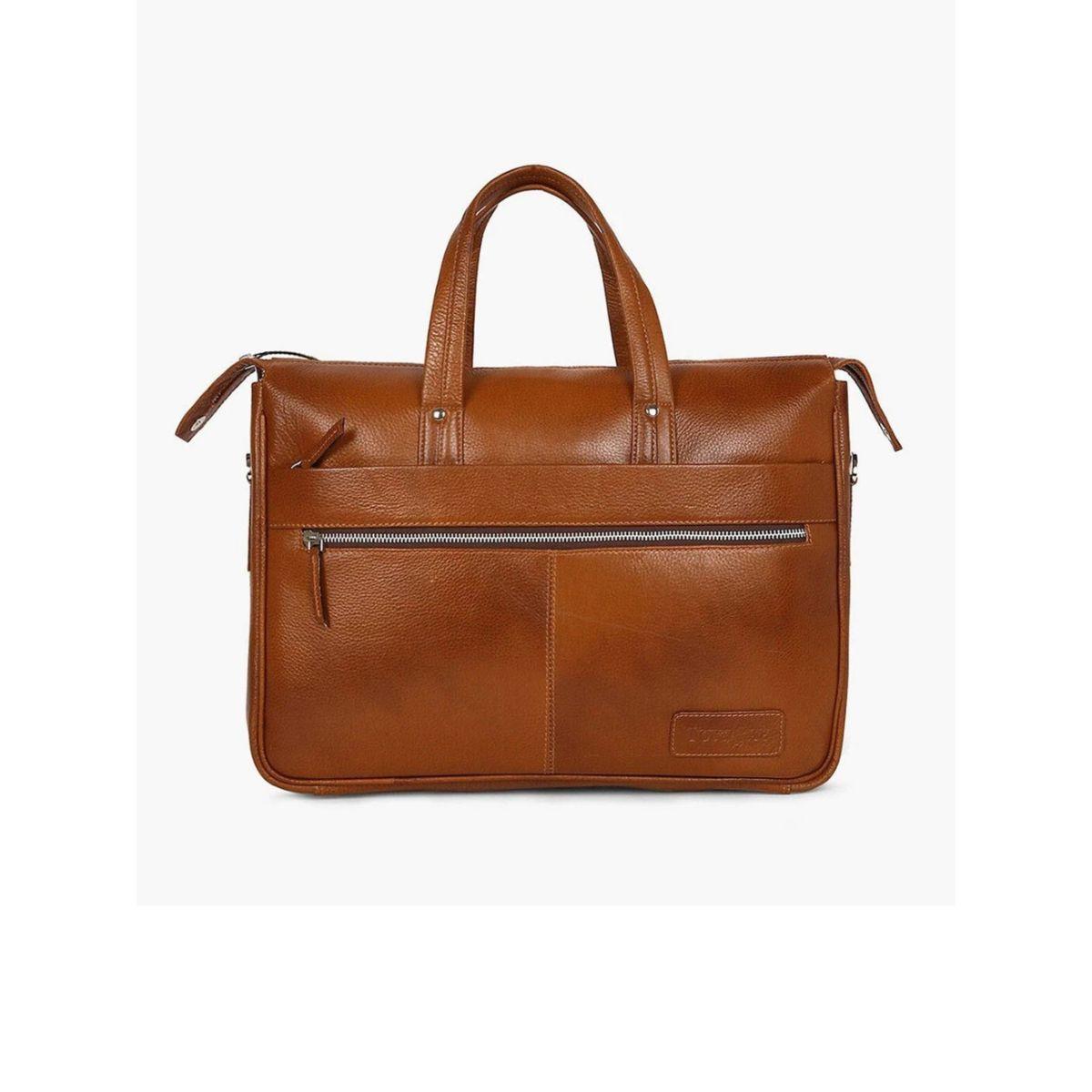 Tortoise X Styli  Leather Laptop Bag with Top Handles-men-bags-image-3