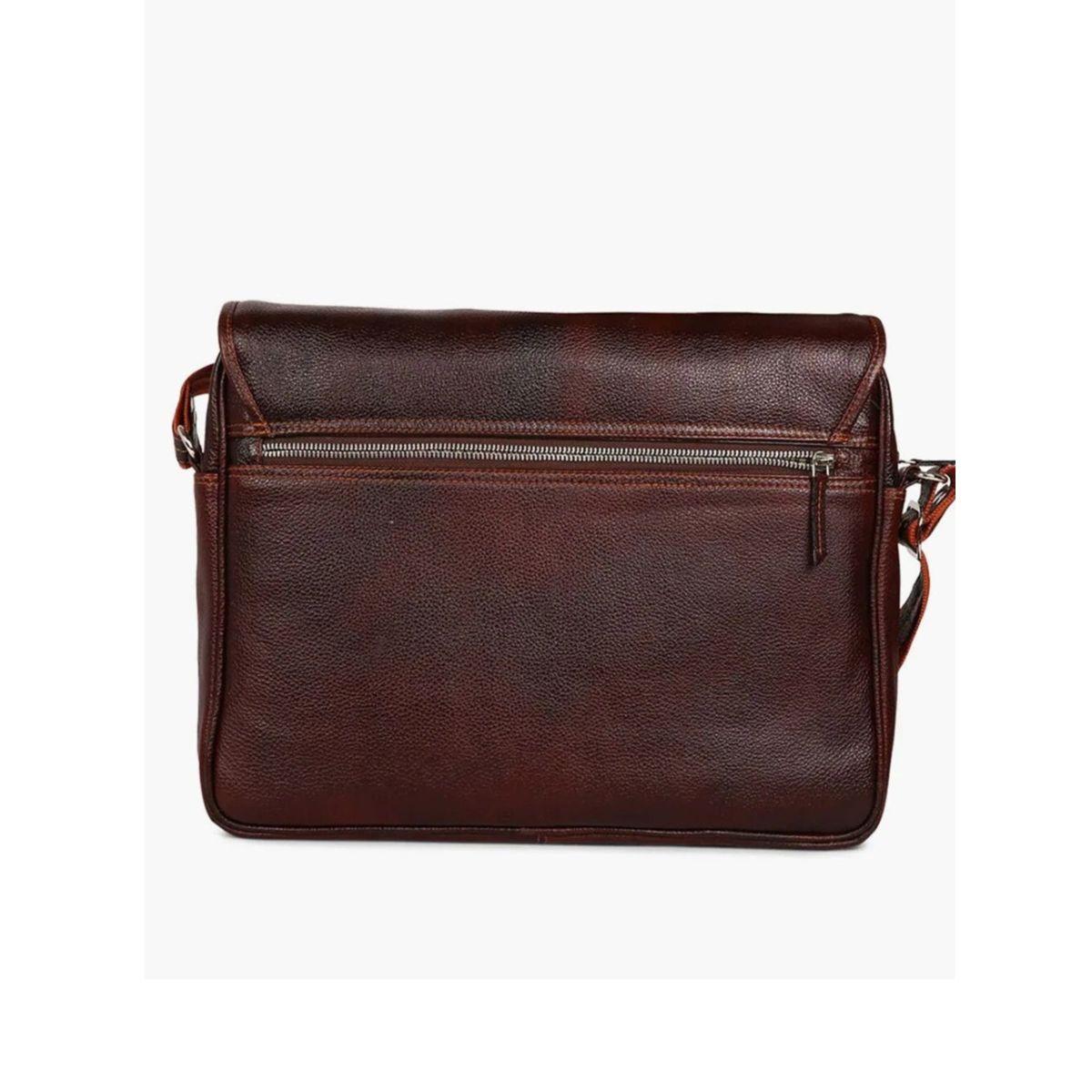 Tortoise X Styli  Leather Laptop Bag with Buckle Closure-men-bags-image-2