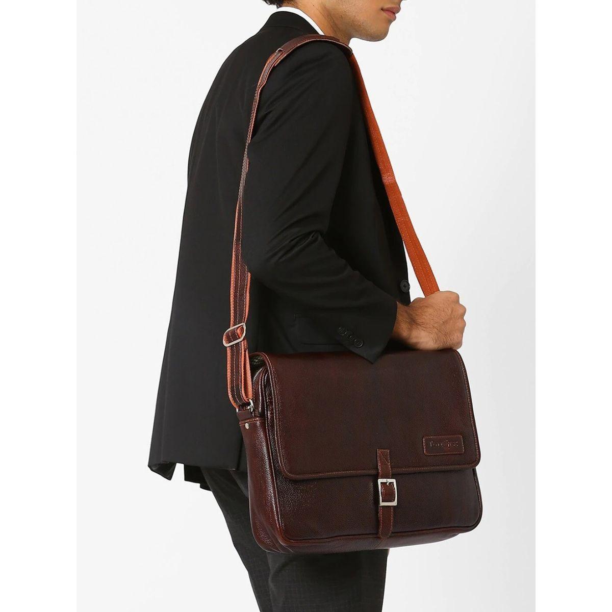 Tortoise X Styli  Leather Laptop Bag with Buckle Closure-men-bags-image-5
