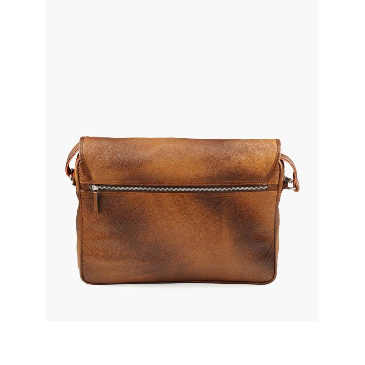 Tortoise X Styli  Leather Laptop Bag with Buckle Closure-men-bags-image-2