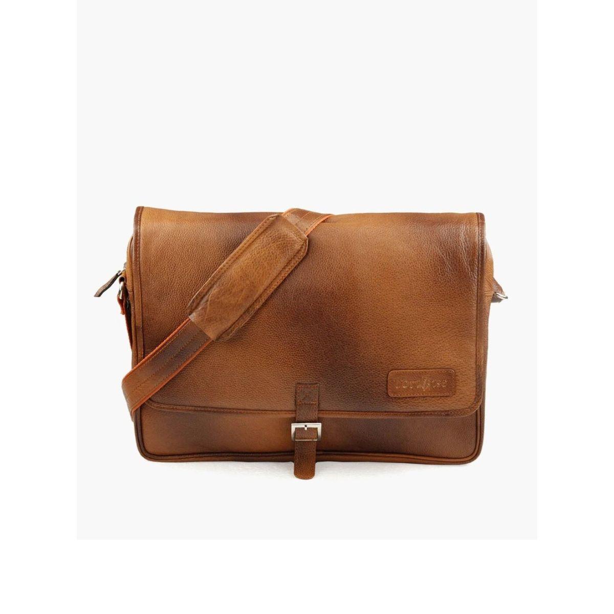 Tortoise X Styli  Leather Laptop Bag with Buckle Closure-men-bags-image-4