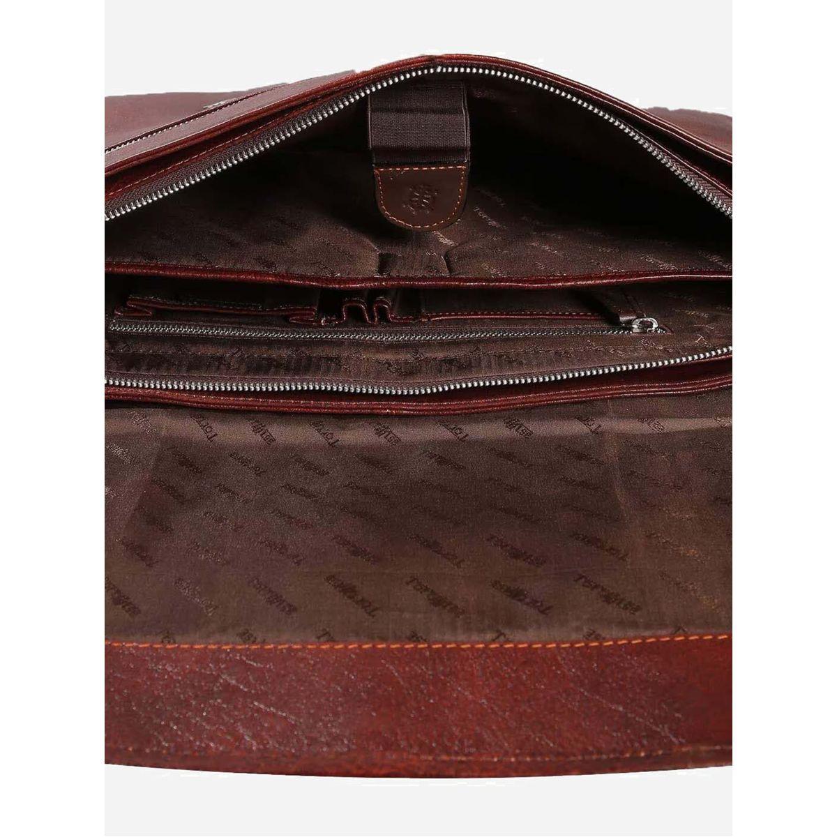 Tortoise X Styli  Leather Laptop Bag with Belt Buckle-men-bags-image-3