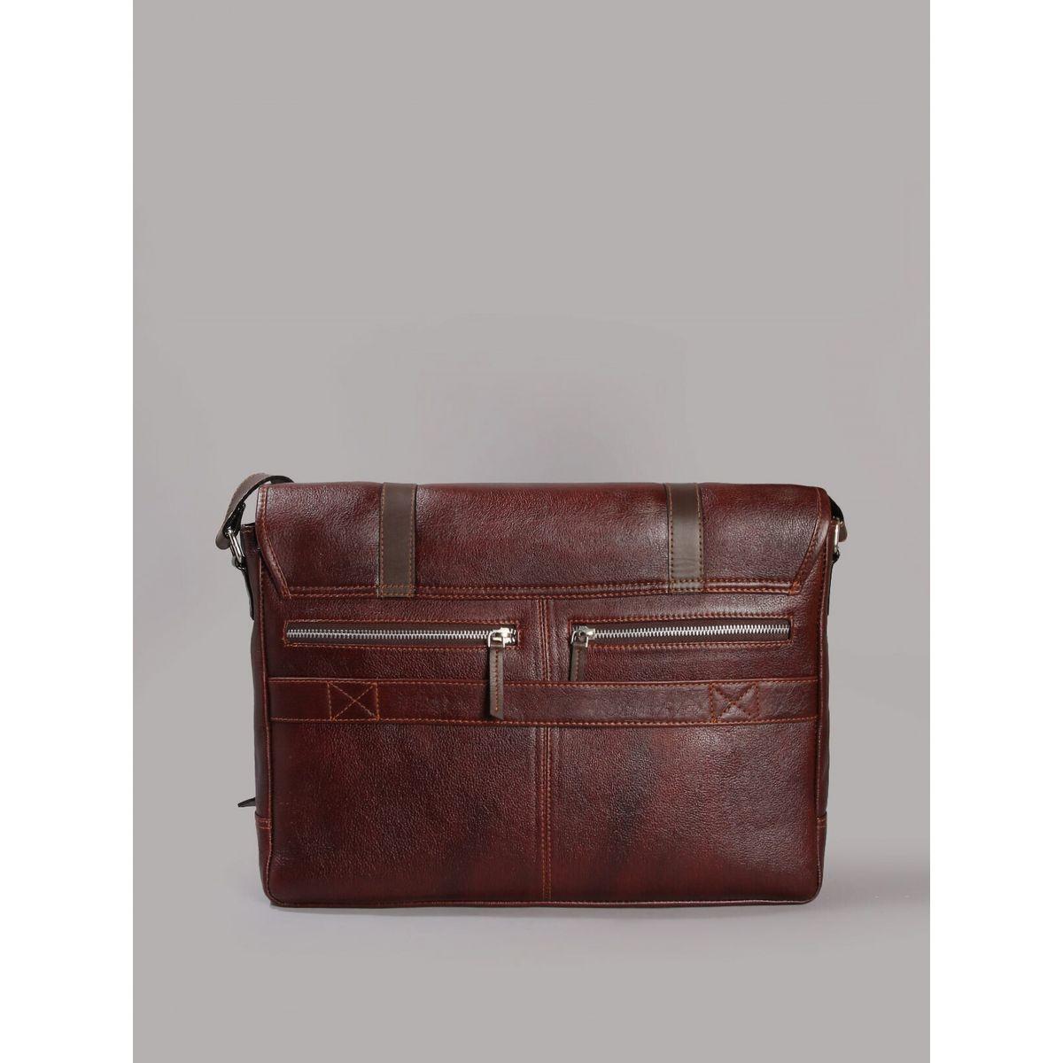 Tortoise X Styli  Leather Laptop Bag with Belt Buckle-men-bags-image-4