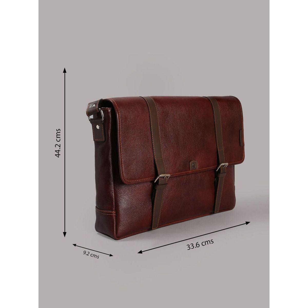 Tortoise X Styli  Leather Laptop Bag with Belt Buckle-men-bags-image-6