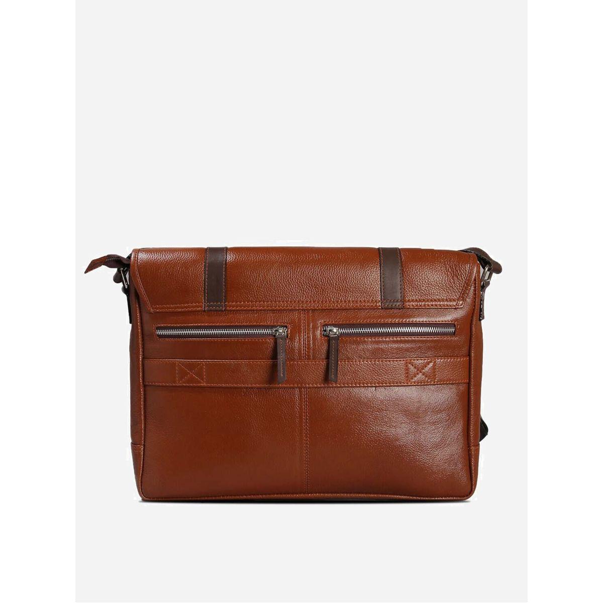 Tortoise X Styli  Leather Laptop Bag with Belt Buckle-men-bags-image-2