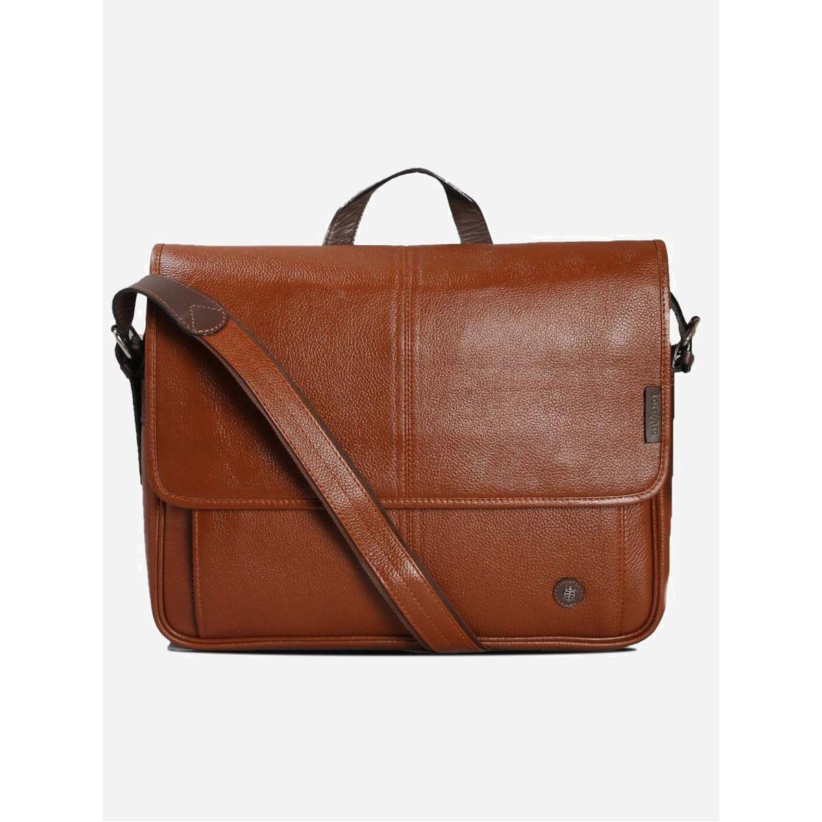 Tortoise X Styli  Leather Flap Over Laptop Bag-men-bags-image-1