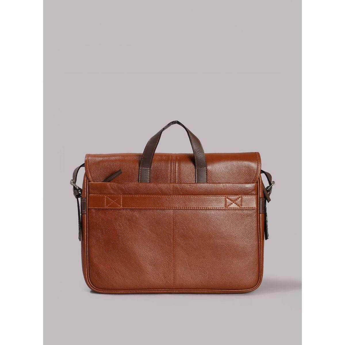 Tortoise X Styli  Leather Flap Over Laptop Bag-men-bags-image-4
