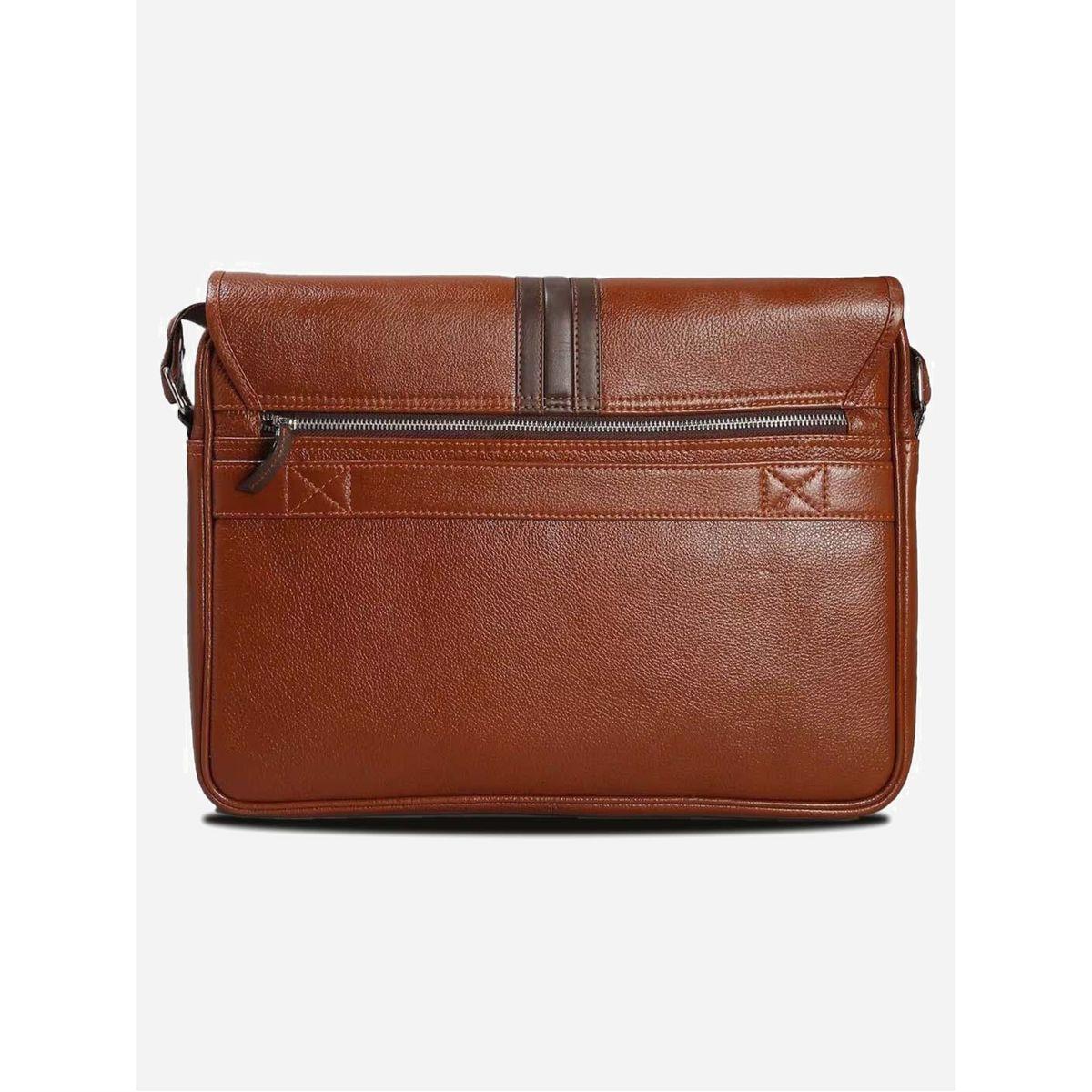 Tortoise X Styli  Leather Laptop Bag with Zip Pocket-men-bags-image-2