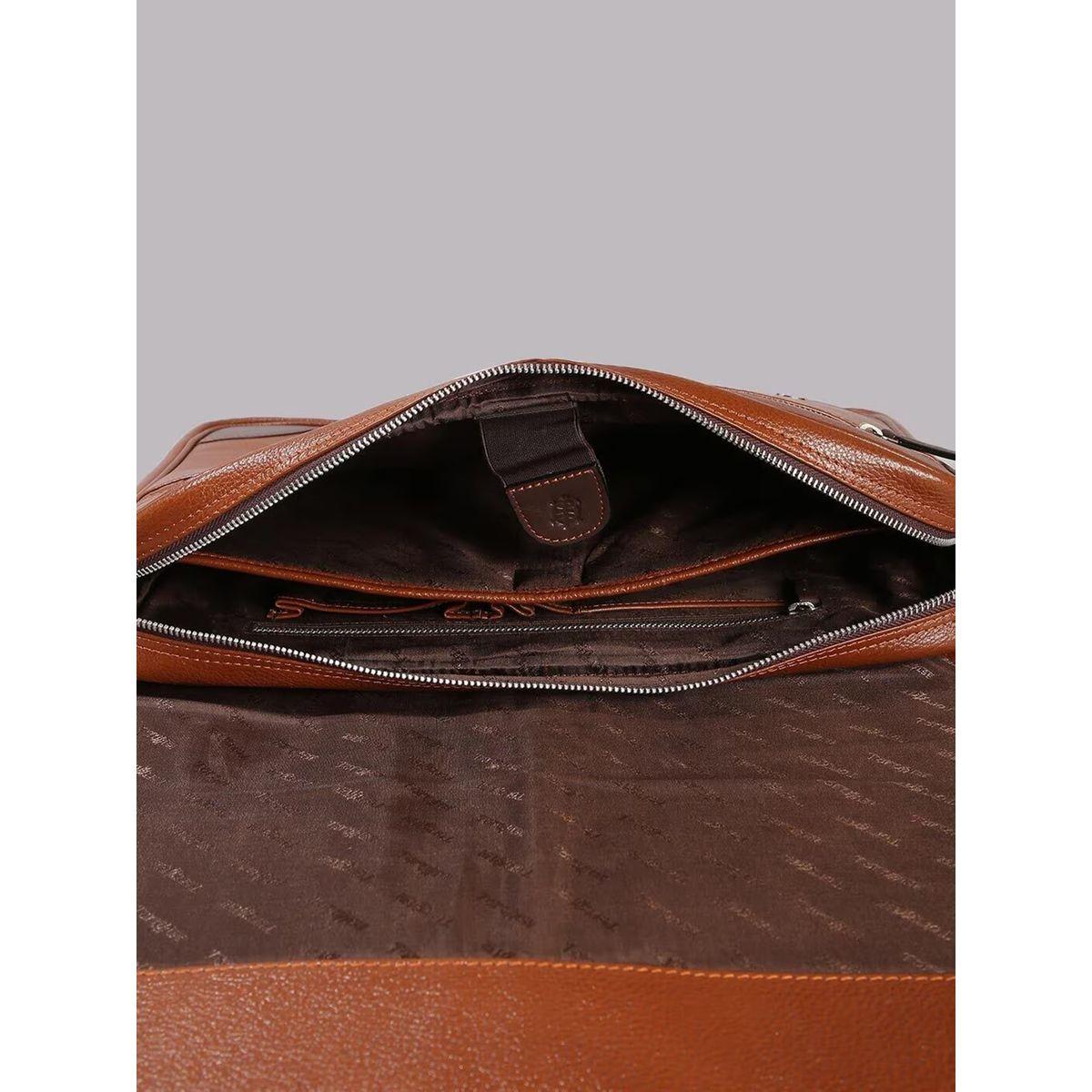 Tortoise X Styli  Leather Laptop Bag with Zip Pocket-men-bags-image-5