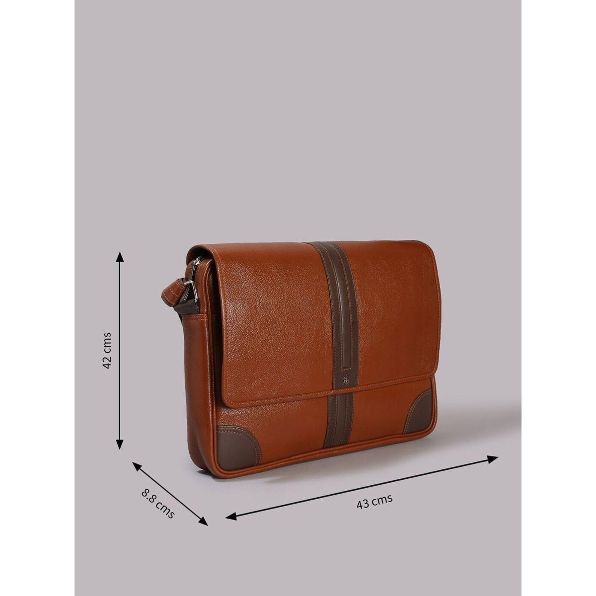 Tortoise X Styli  Leather Laptop Bag with Zip Pocket-men-bags-image-6