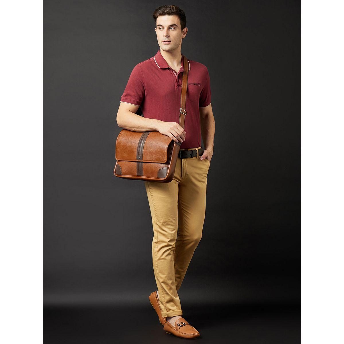 Tortoise X Styli  Leather Laptop Bag with Zip Pocket-men-bags-image-7