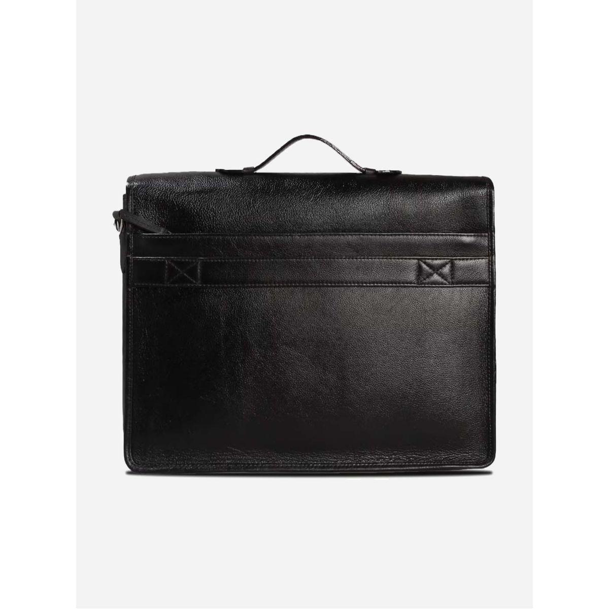 Tortoise X Styli  Leather Laptop Bag with Push Lock Closure-men-bags-image-2