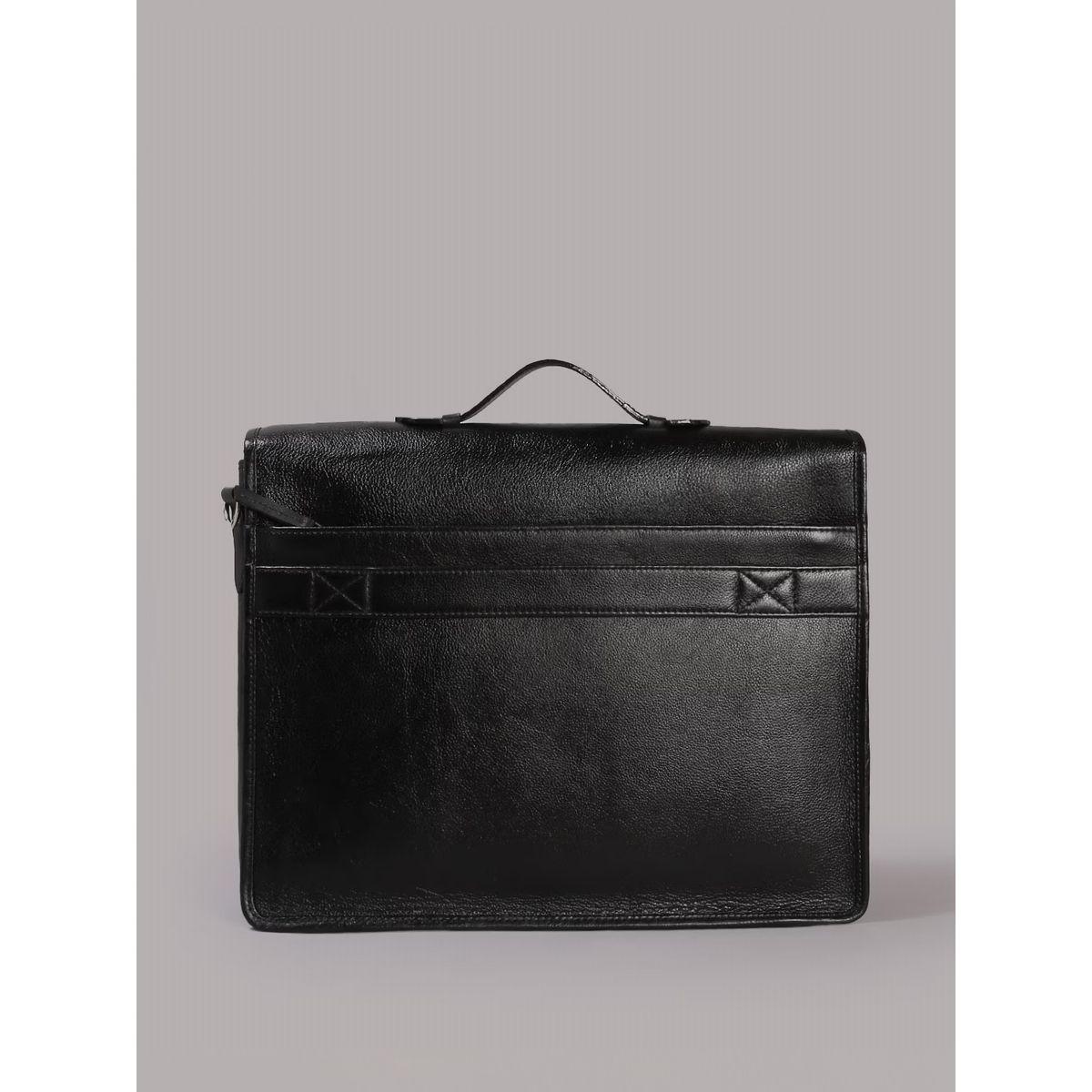 Tortoise X Styli  Leather Laptop Bag with Push Lock Closure-men-bags-image-4