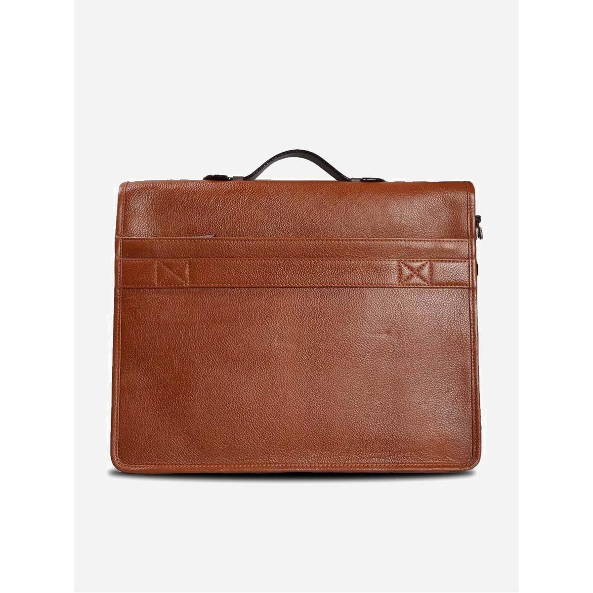 Tortoise X Styli  Leather Laptop Bag with Push Lock Closure-men-bags-image-3