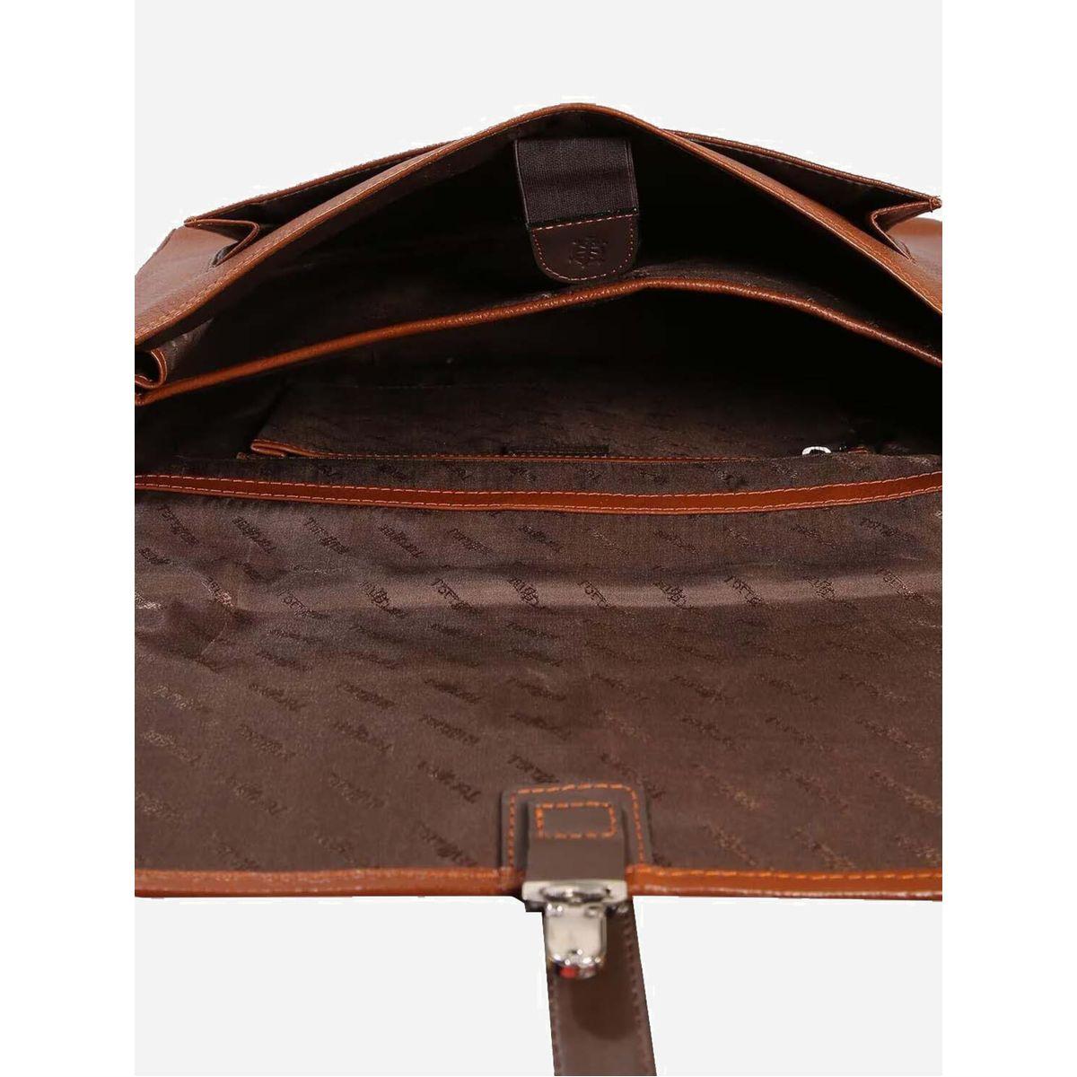 Tortoise X Styli  Leather Laptop Bag with Push Lock Closure-men-bags-image-5