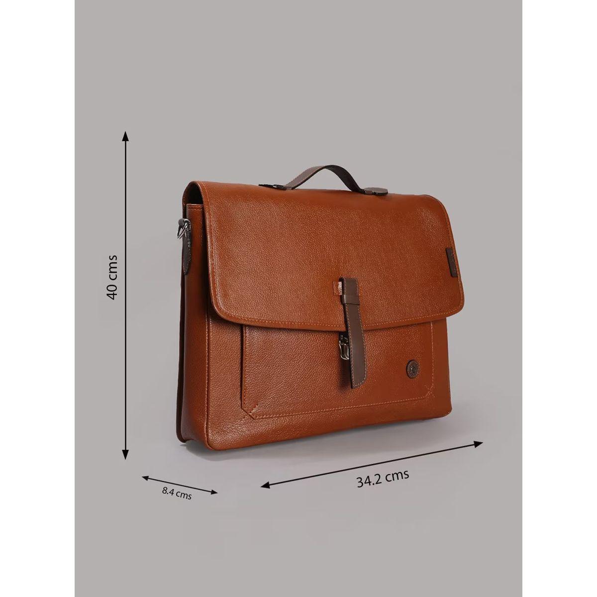 Tortoise X Styli  Leather Laptop Bag with Push Lock Closure-men-bags-image-8
